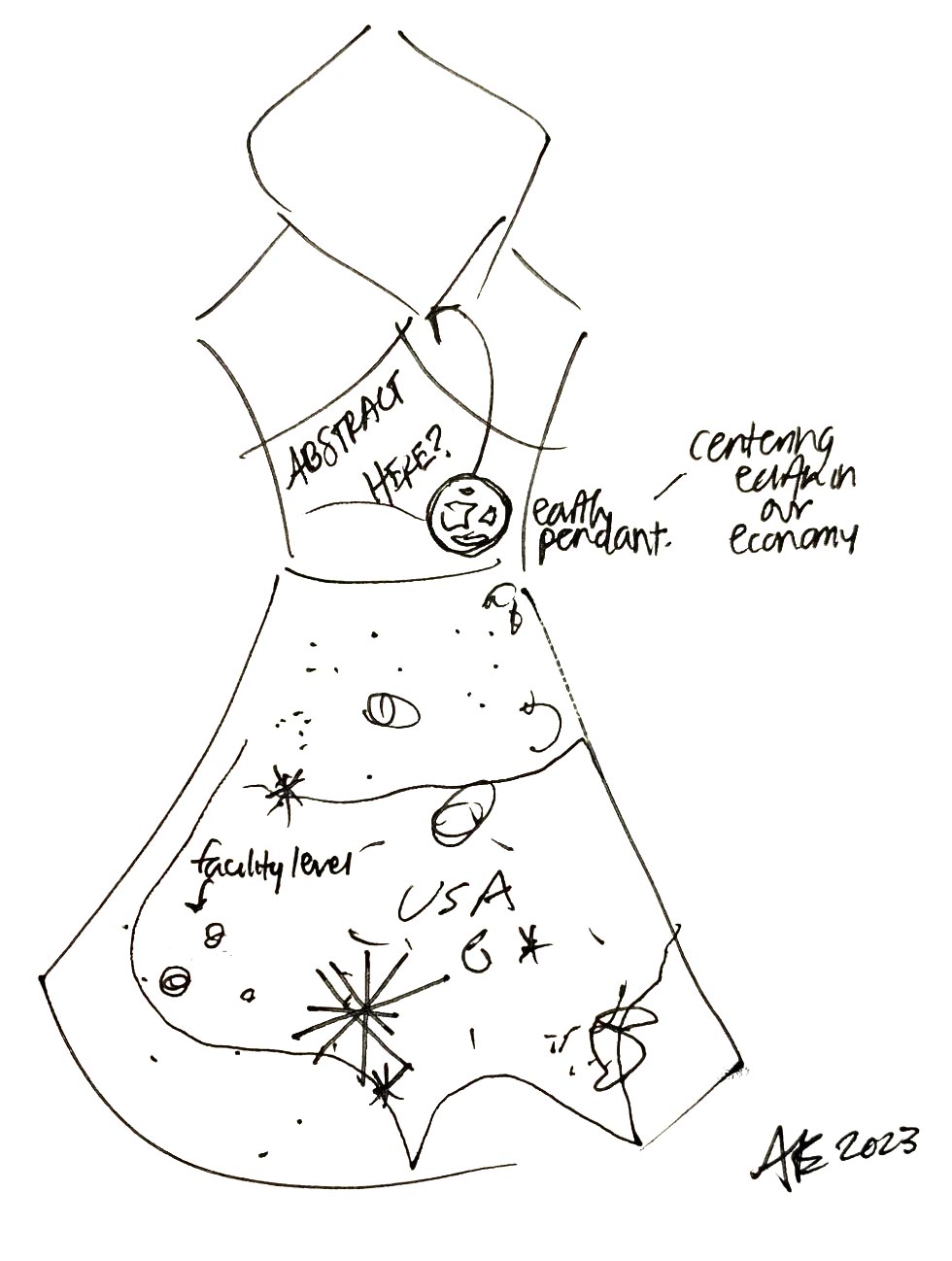 Concept sketch for the dress