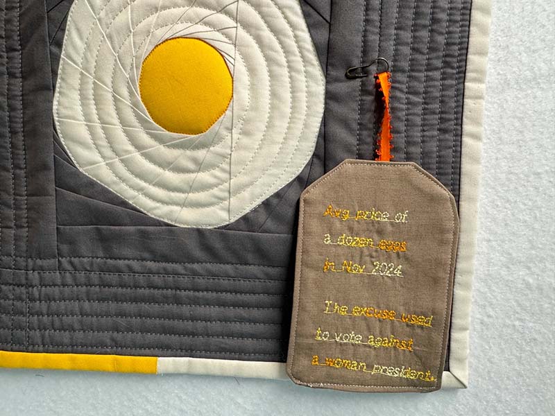 Close-up of the back side of the tag