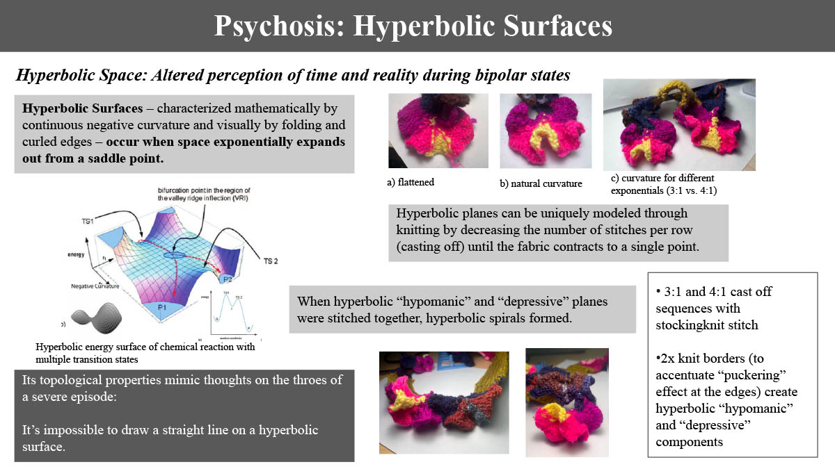 Hyperbolic surfaces representing psychosis